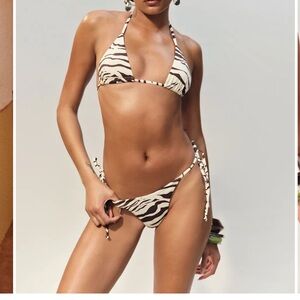 Zebra Print Halter Bikini Bottom